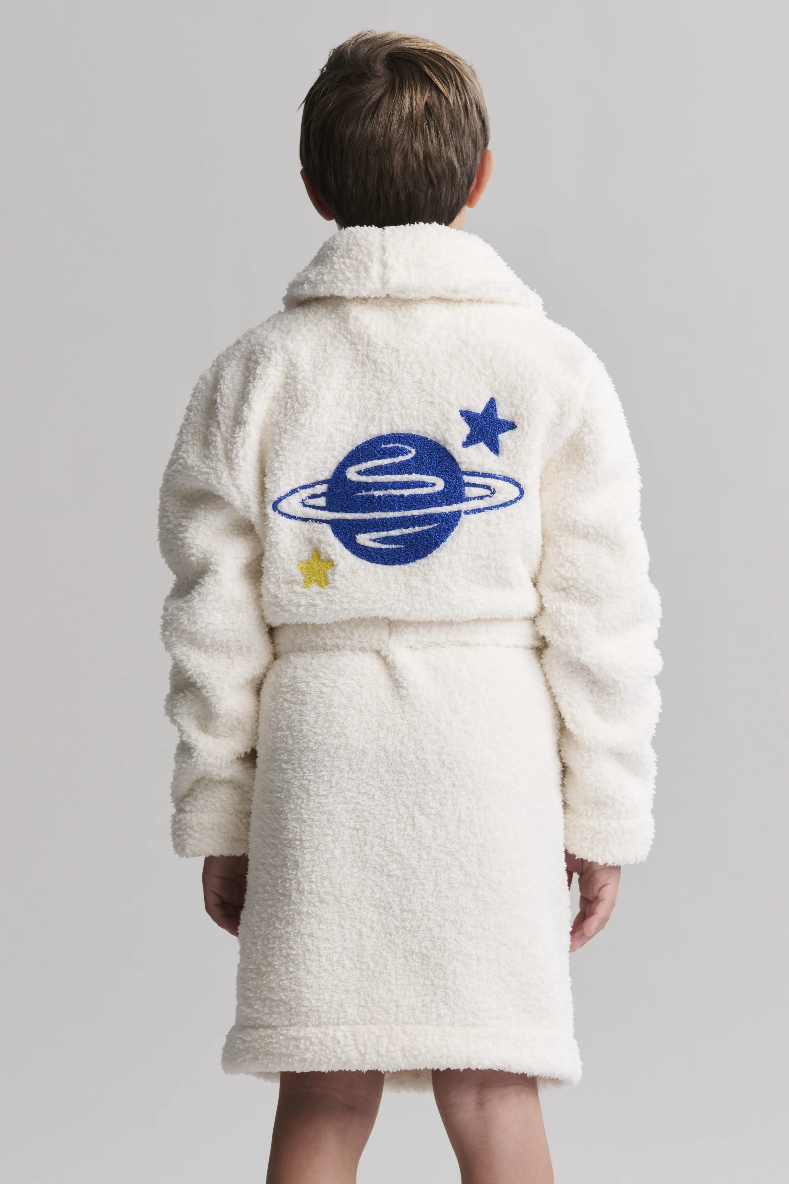 Brushed CozyChic® Youth Embroidered Planet Robe - Image 3