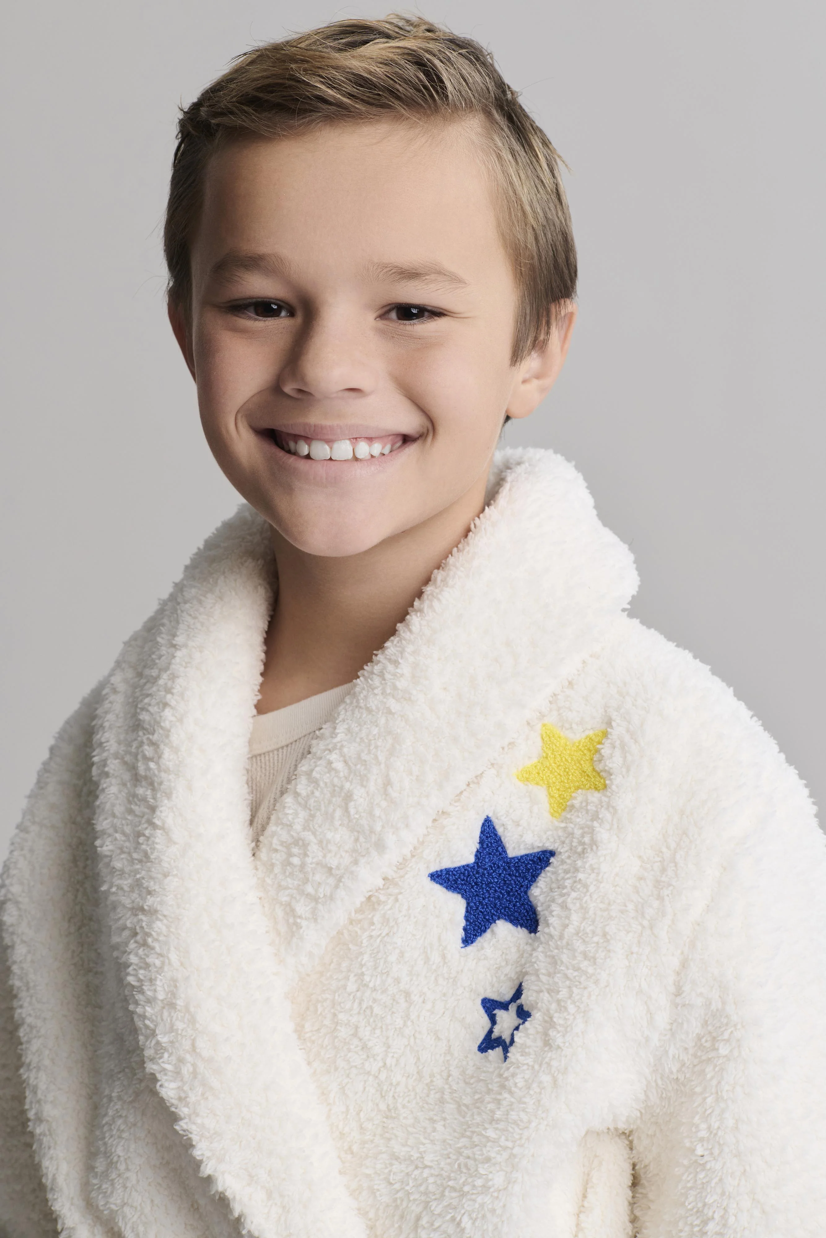 Brushed CozyChic® Youth Embroidered Planet Robe - Image 4