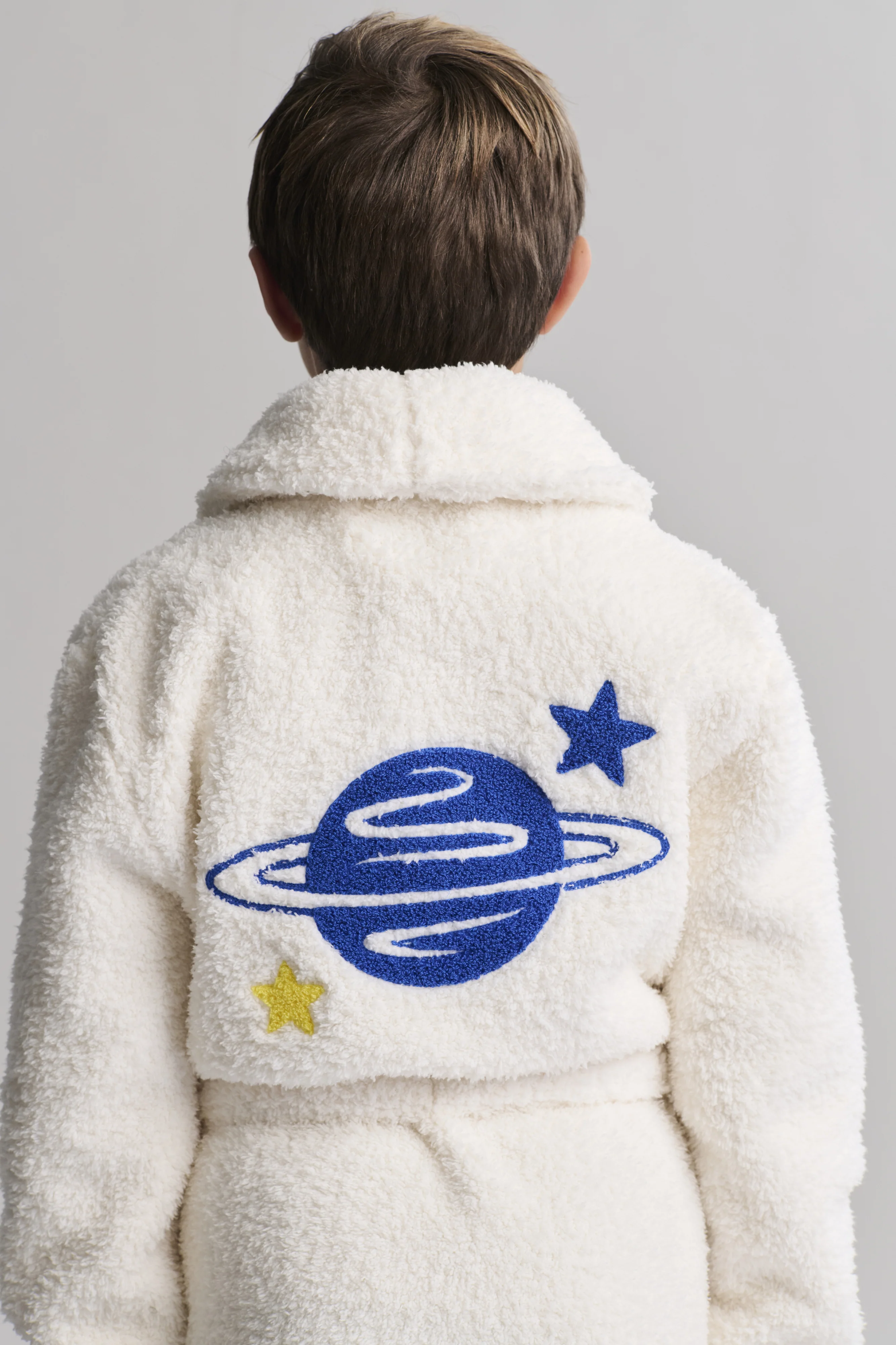 Brushed CozyChic® Youth Embroidered Planet Robe - Image 5