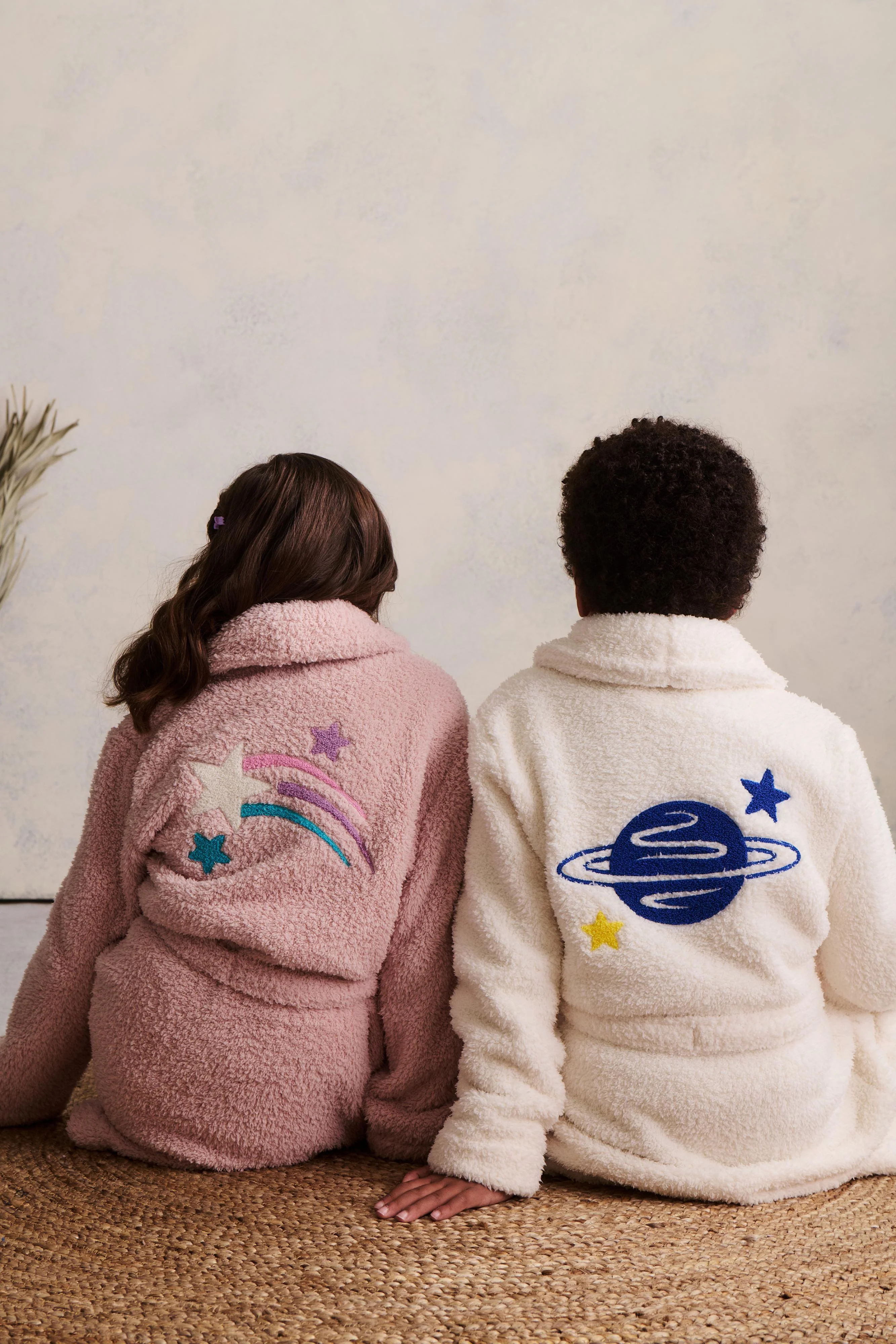 Brushed CozyChic® Youth Embroidered Planet Robe - Image 6