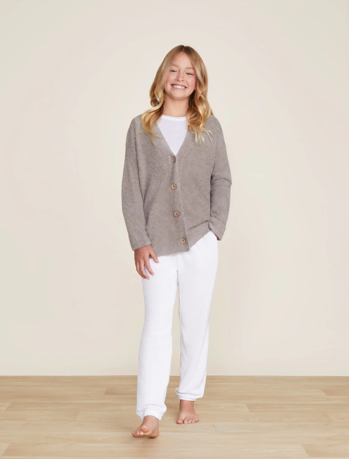 CozyChic LiteĀ® Youth Cable Button Cardi