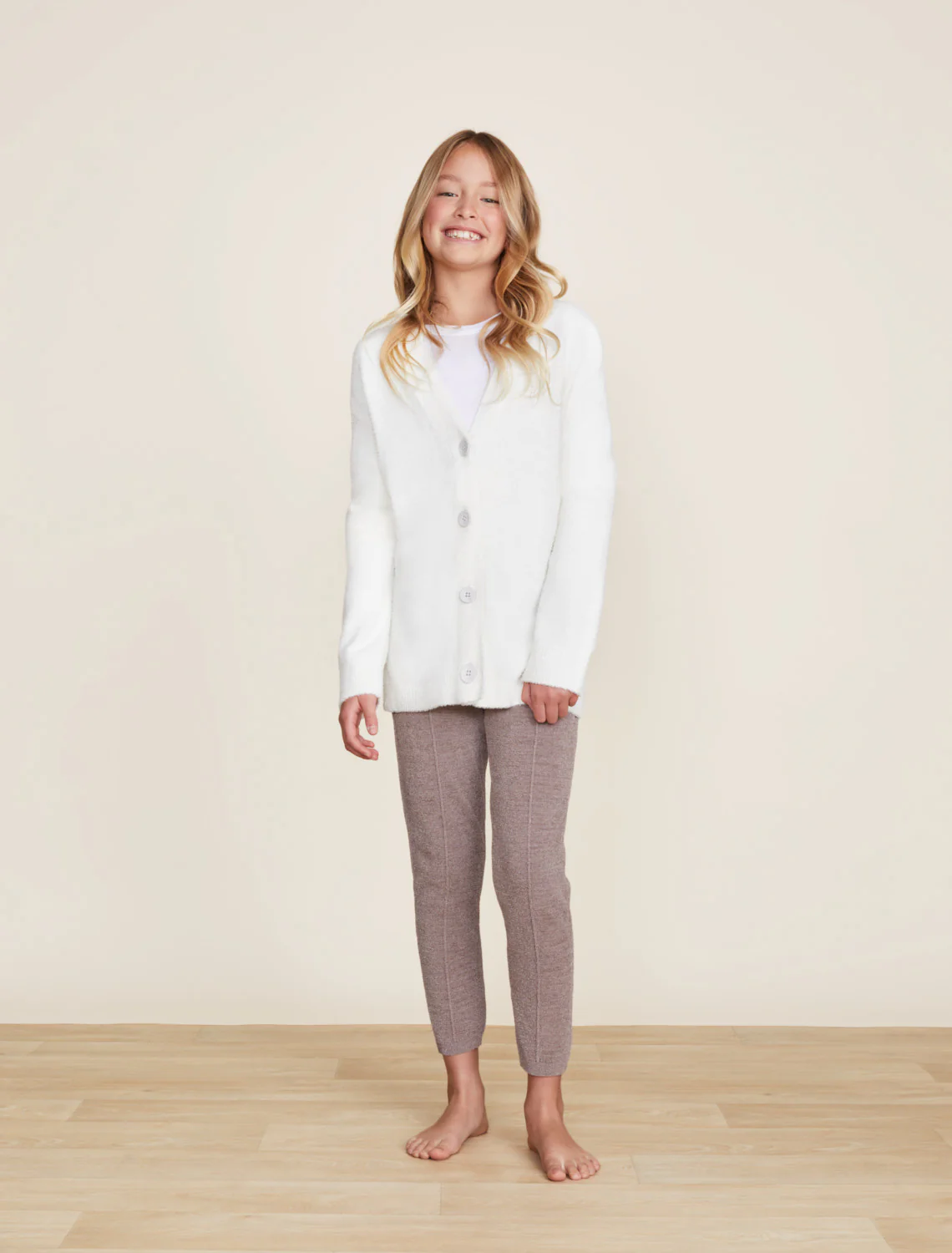 CozyChic LiteĀ® Youth Cable Button Cardi - Image 6