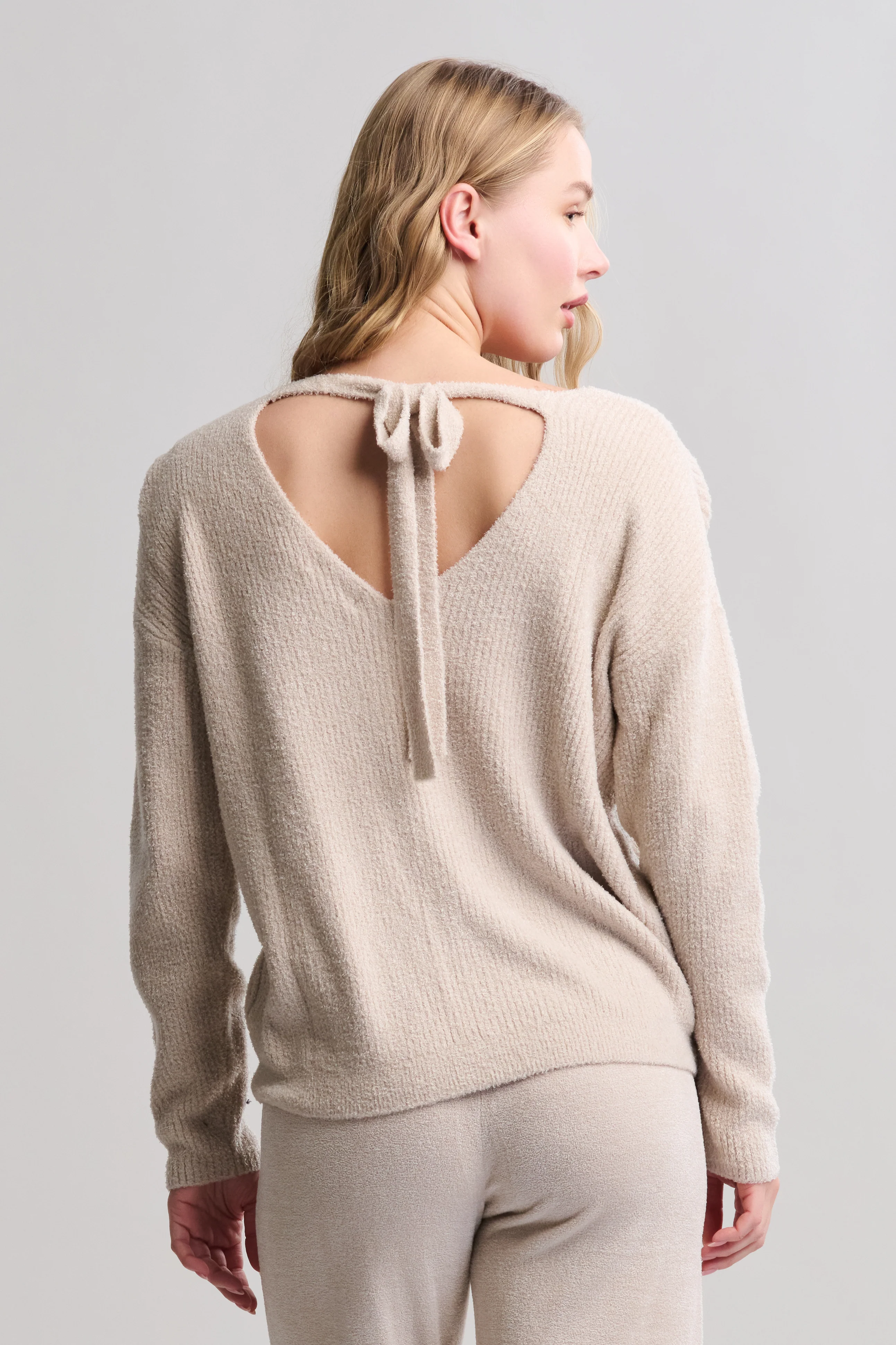 CozyChic Lite® Ribbed V Pullover With Back Tie - Image 10