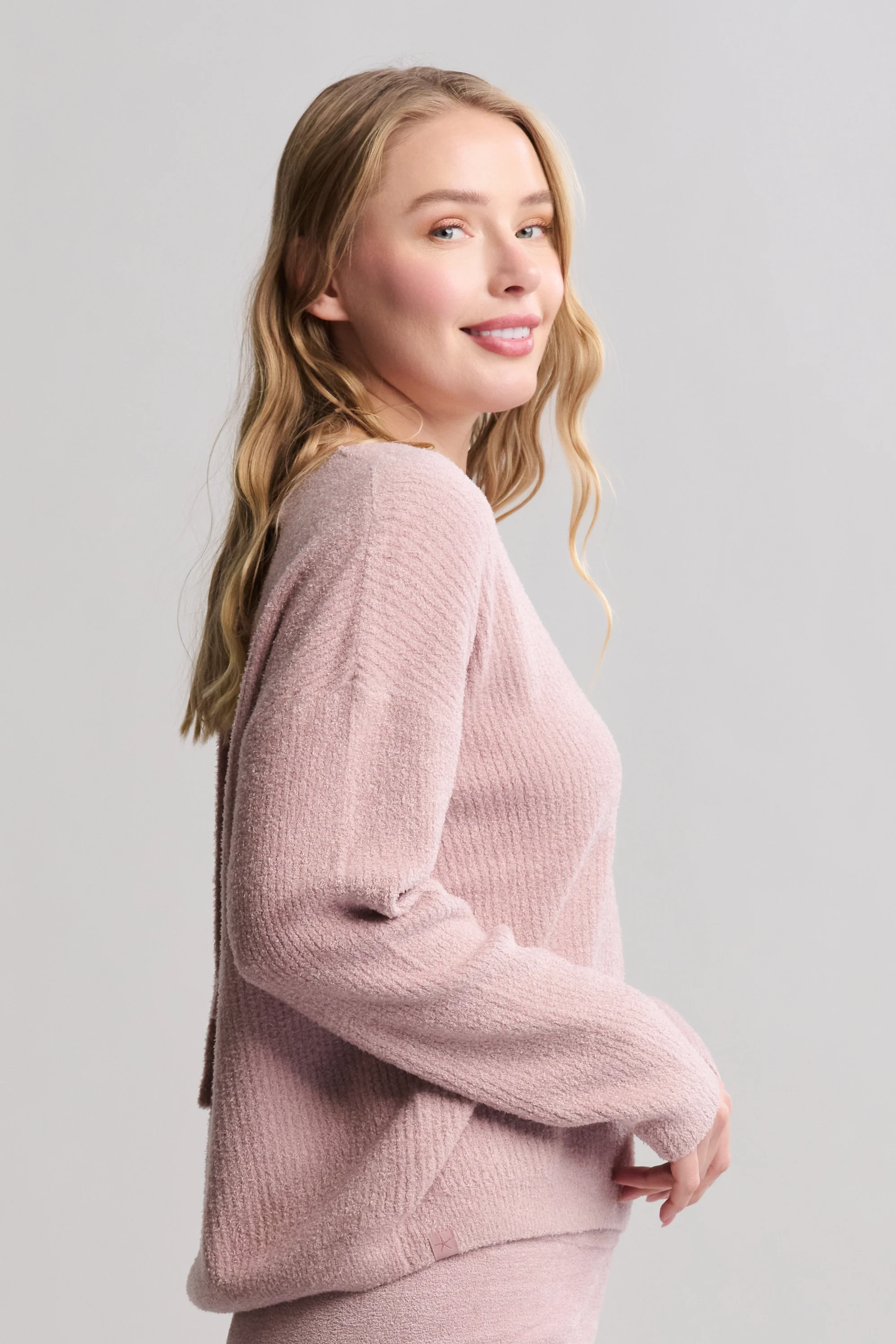 CozyChic Lite® Ribbed V Pullover With Back Tie - Image 2