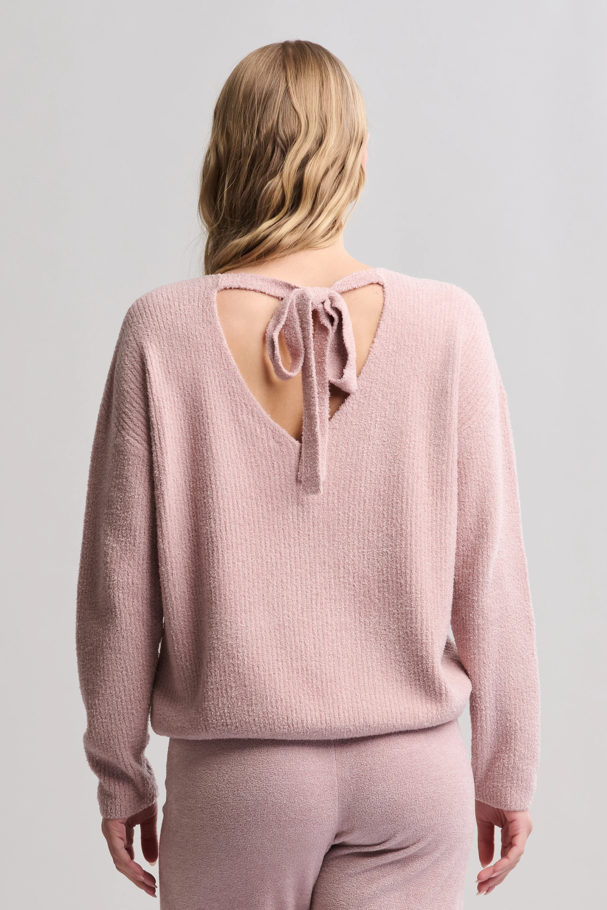 CozyChic Lite® Ribbed V Pullover With Back Tie - Image 3