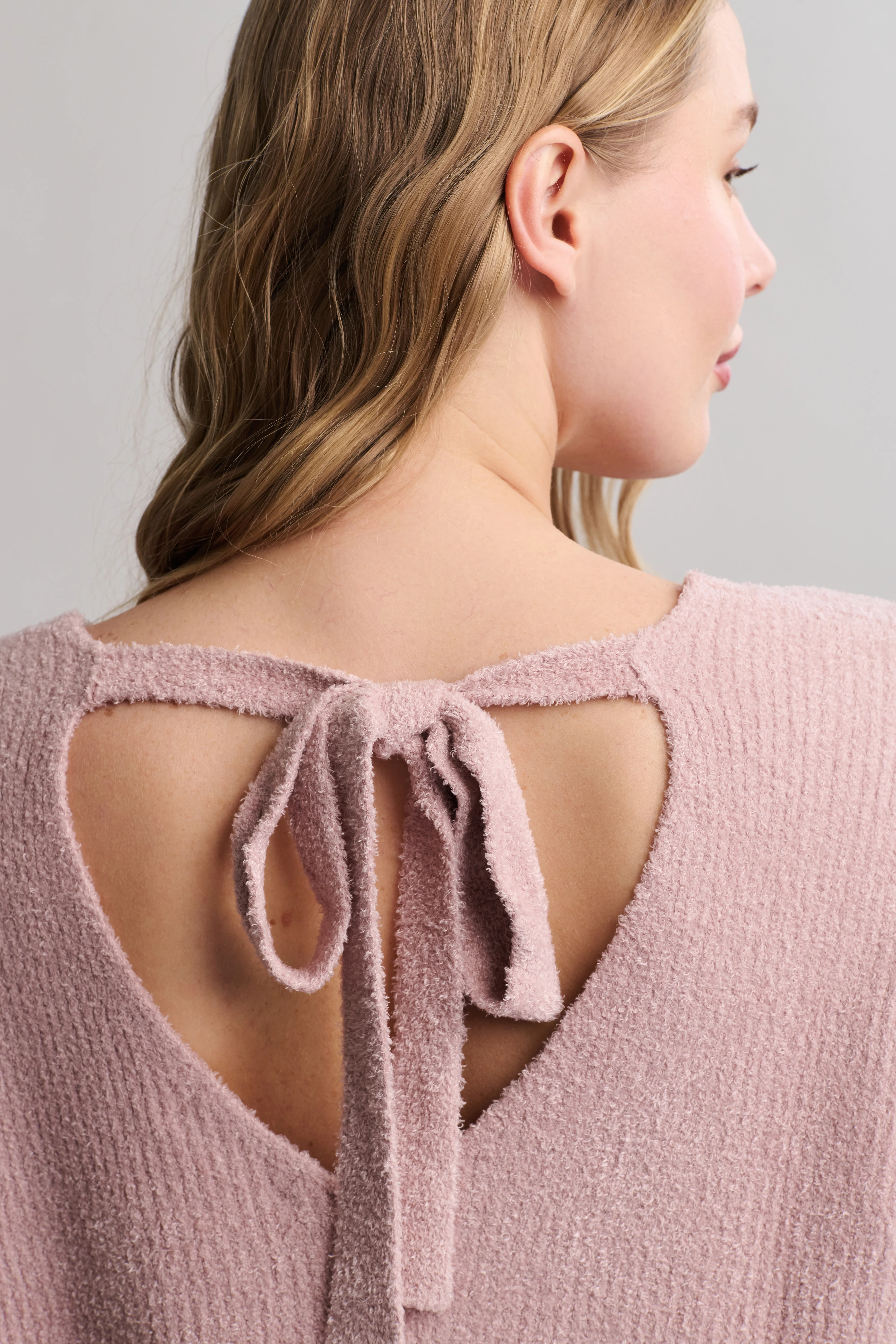 CozyChic Lite® Ribbed V Pullover With Back Tie - Image 4