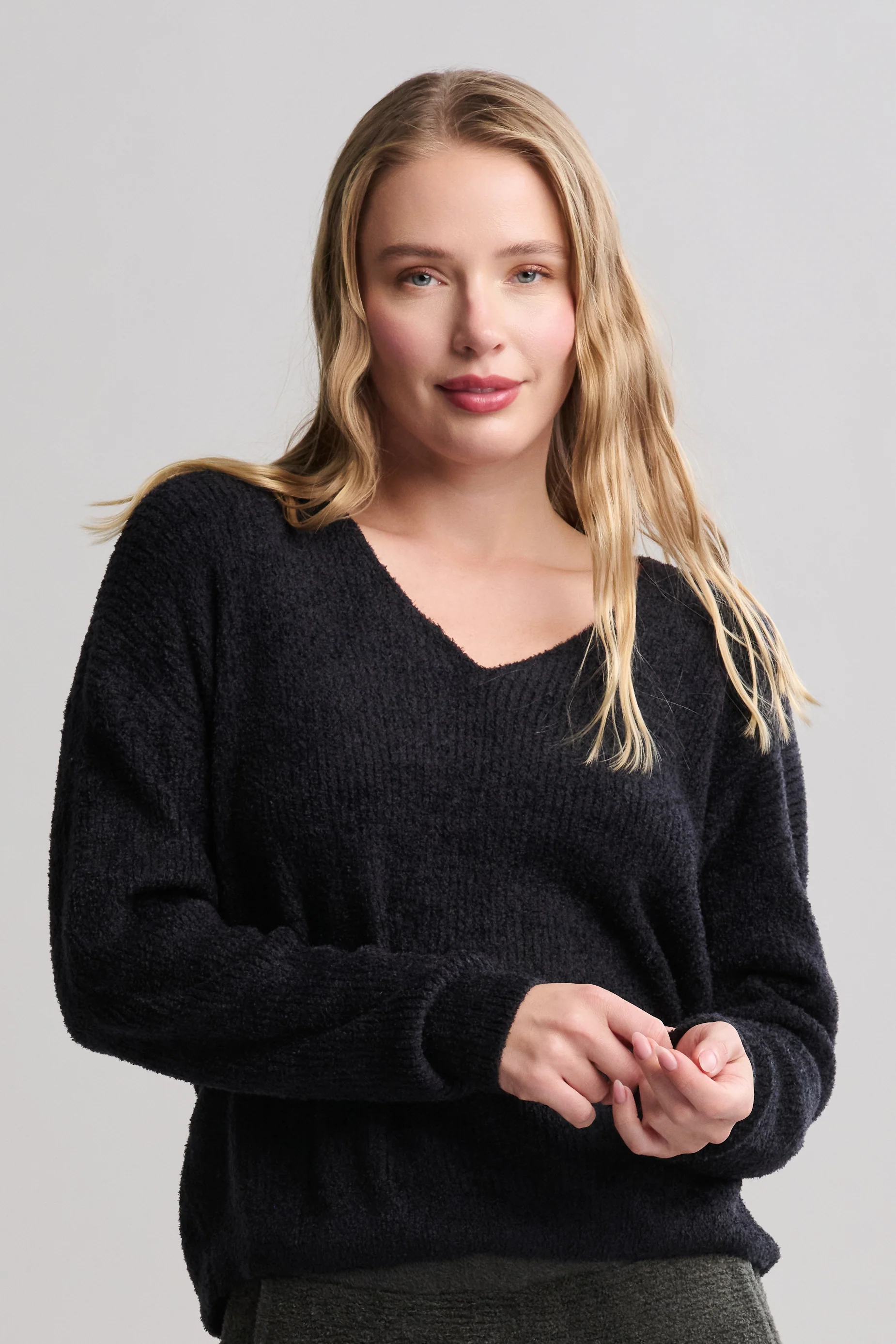CozyChic Lite® Ribbed V Pullover With Back Tie - Image 5