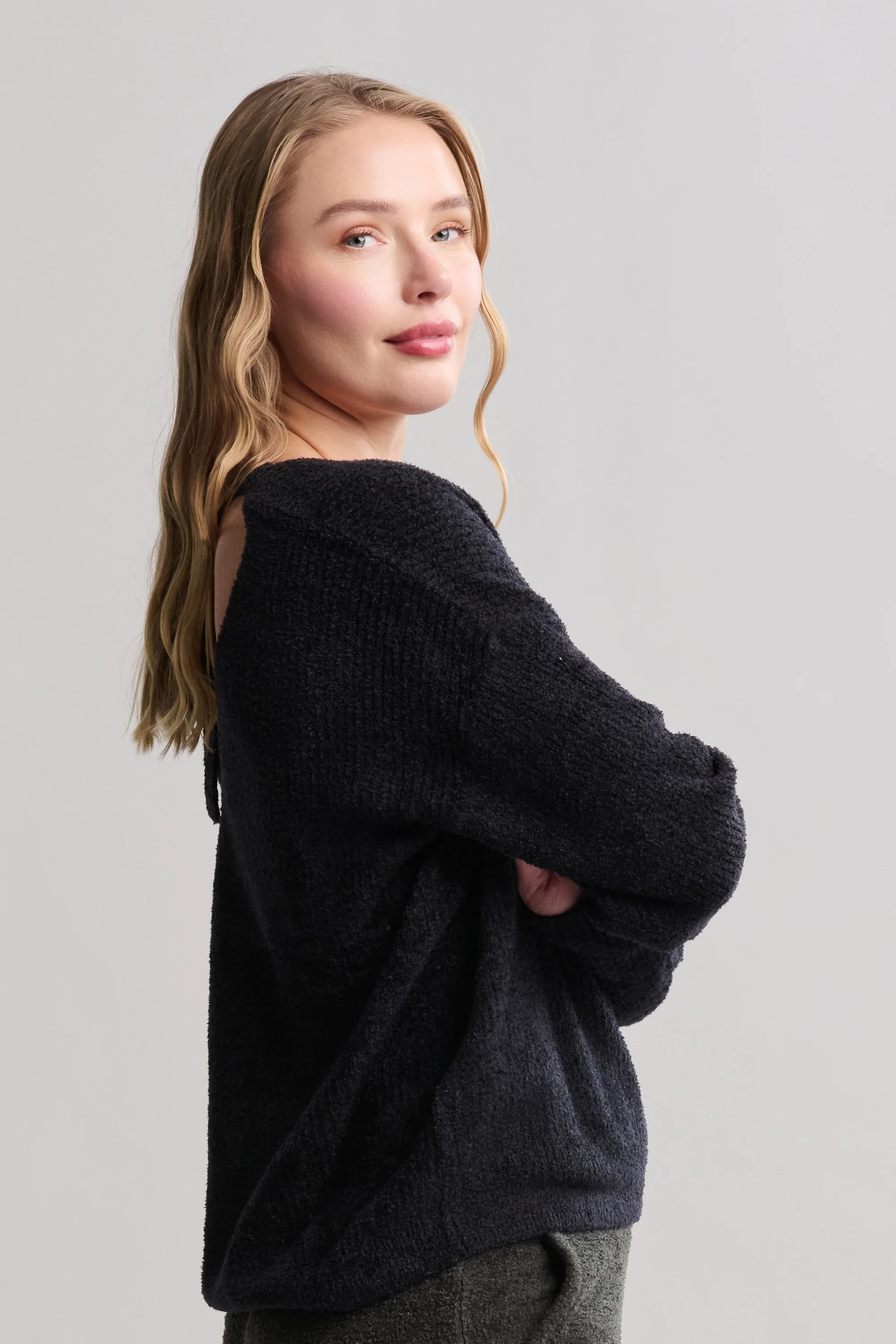CozyChic Lite® Ribbed V Pullover With Back Tie - Image 6