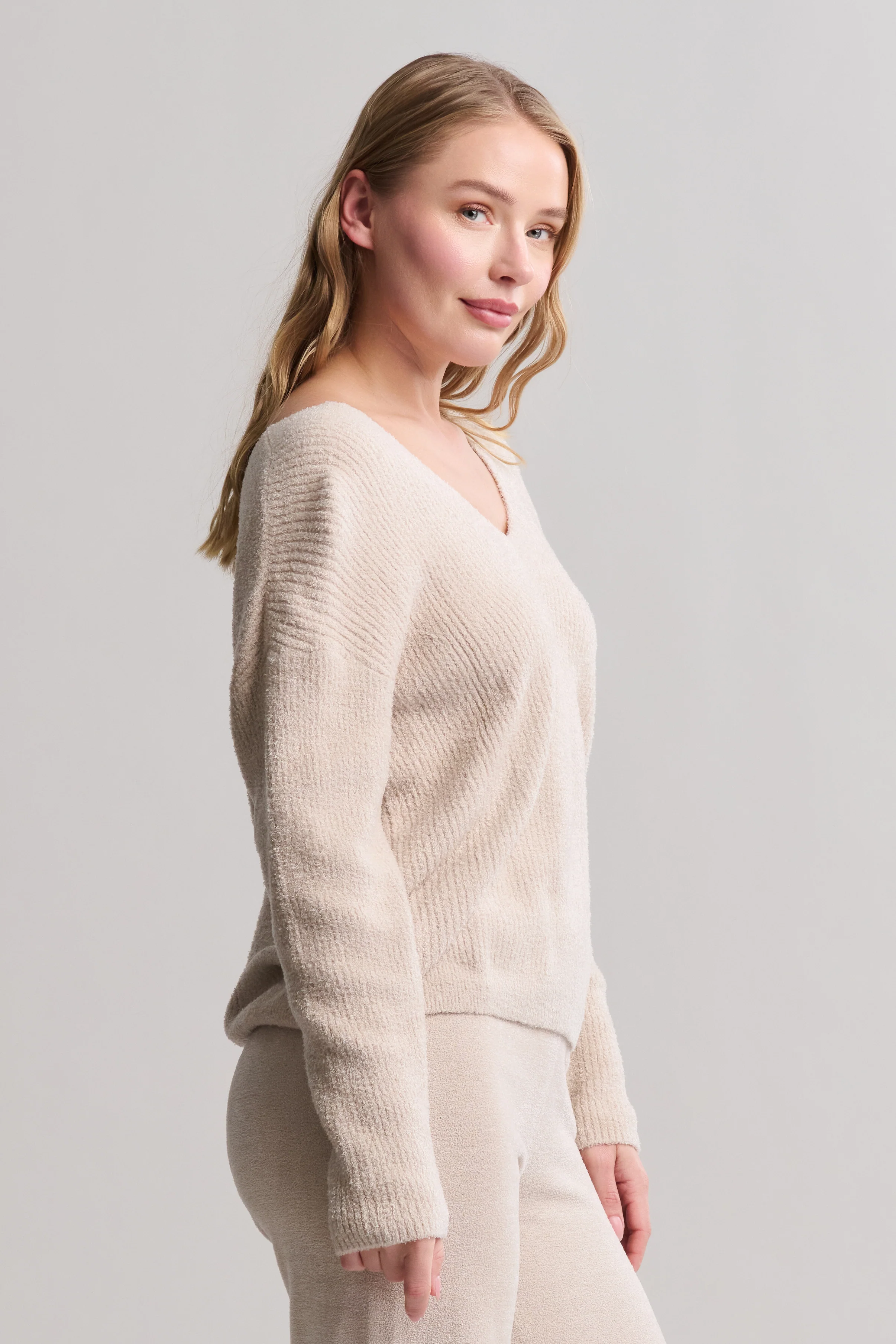 CozyChic Lite® Ribbed V Pullover With Back Tie - Image 9