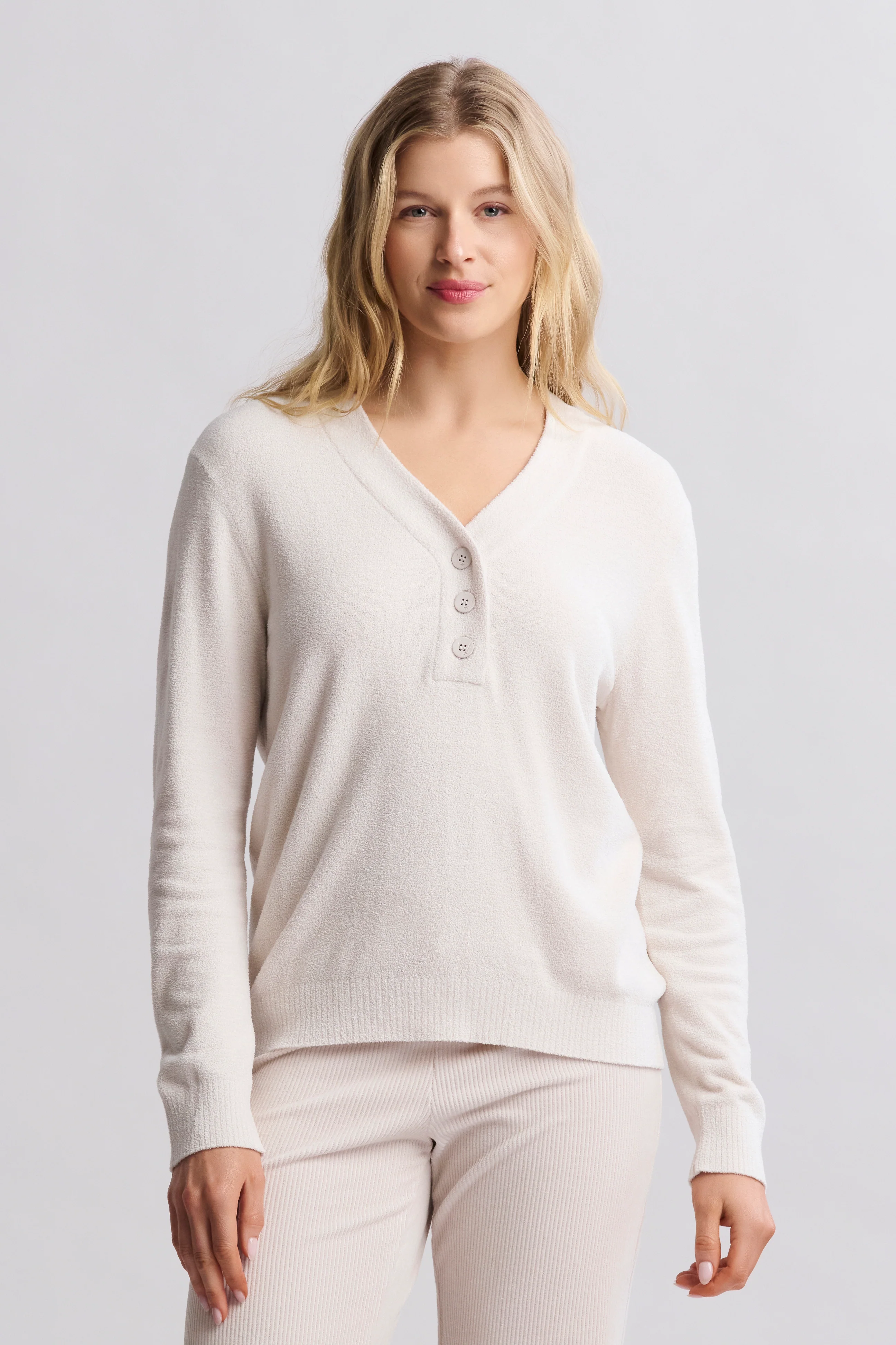 CozyChic Ultra Lite® Rib Back Placket Henley