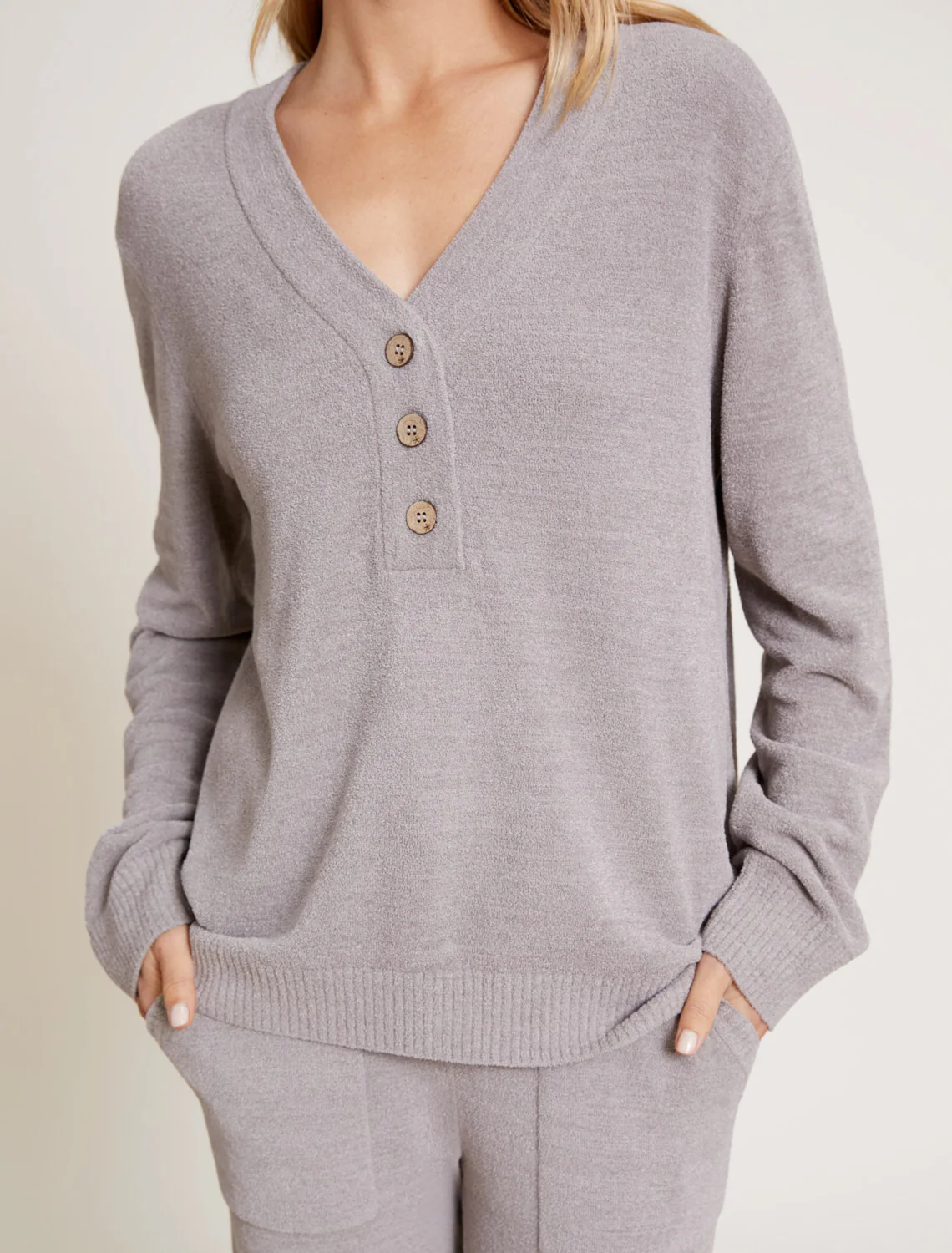 CozyChic Ultra Lite® Rib Back Placket Henley - Image 7