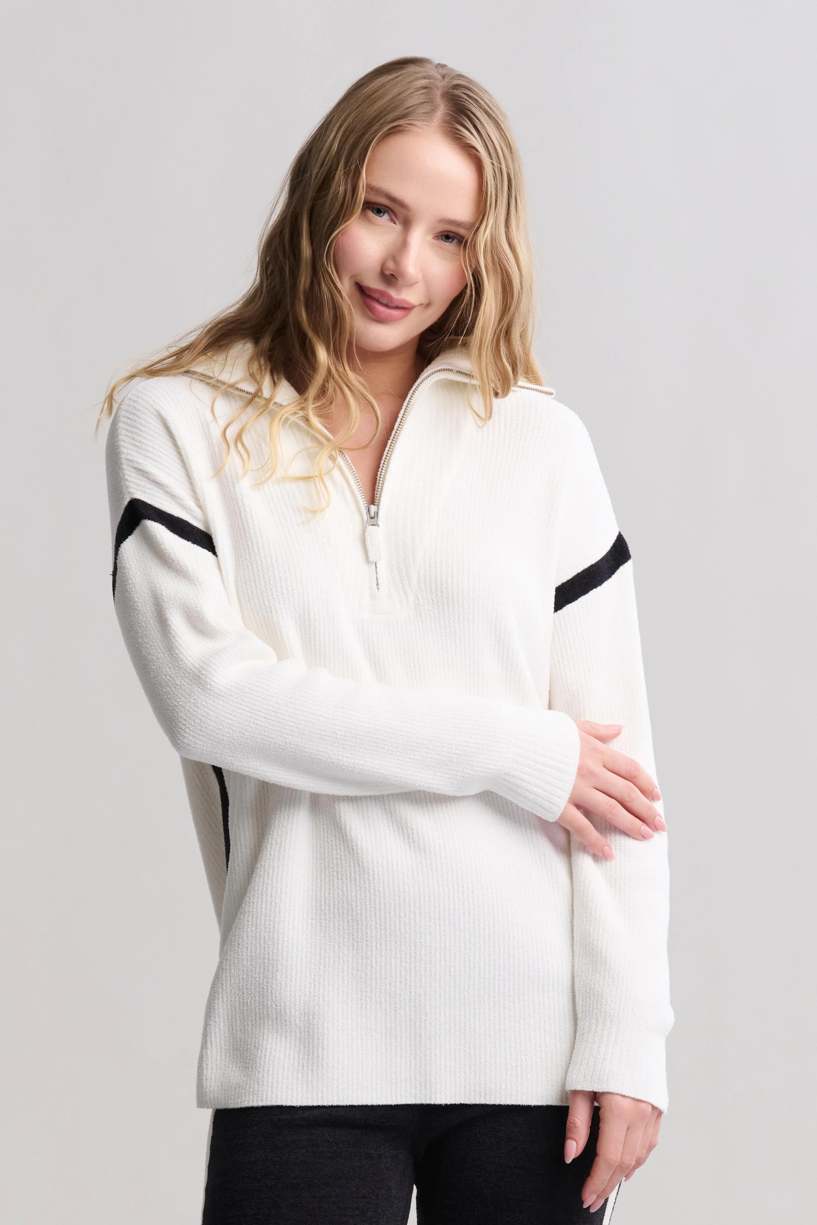 CozyChic Ultra Lite® Side Stripe Half Zip Pullover