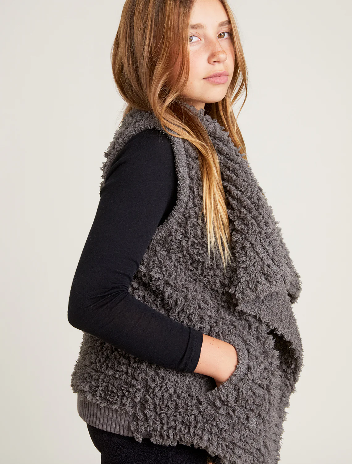 CozyChic® Youth Loop Fringe Cascading Vest - Image 6