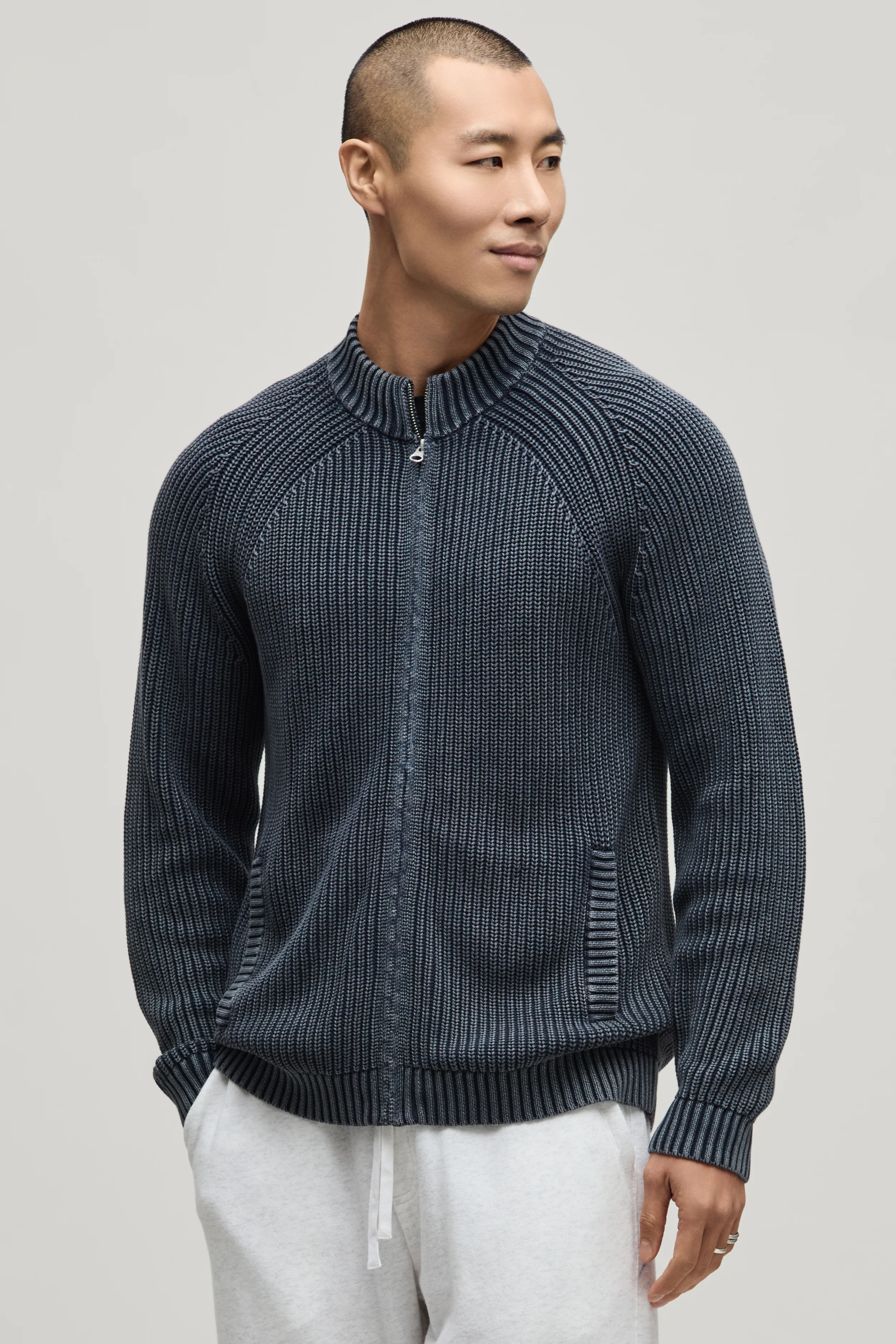Sunbleach Zip Up Cardigan