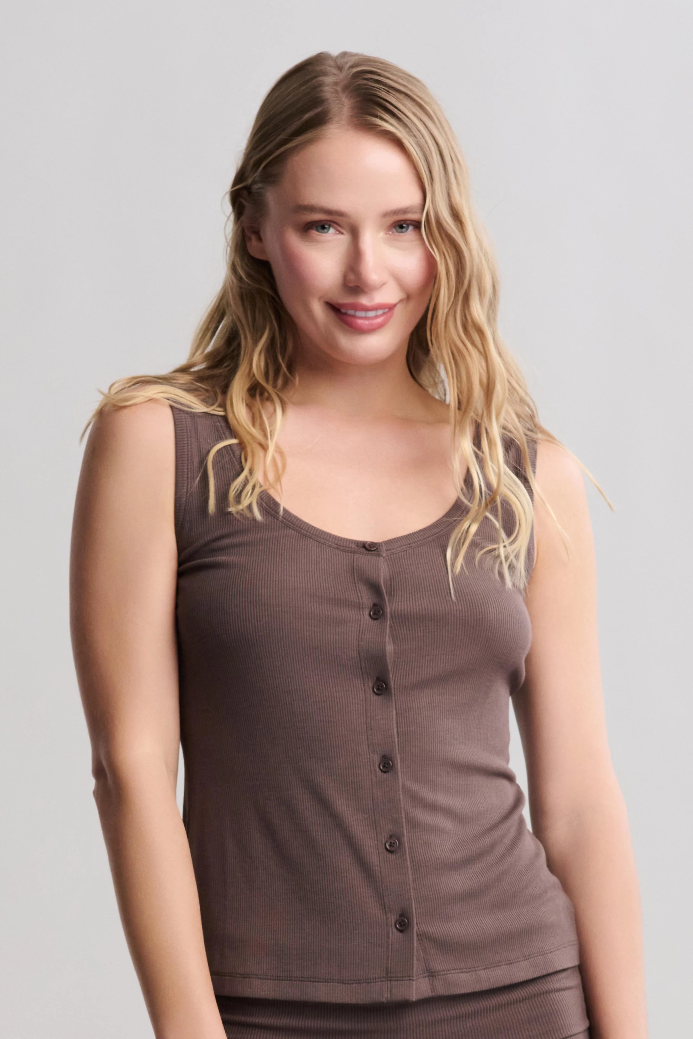Ultra Soft Rib Button Front Cami - Image 4