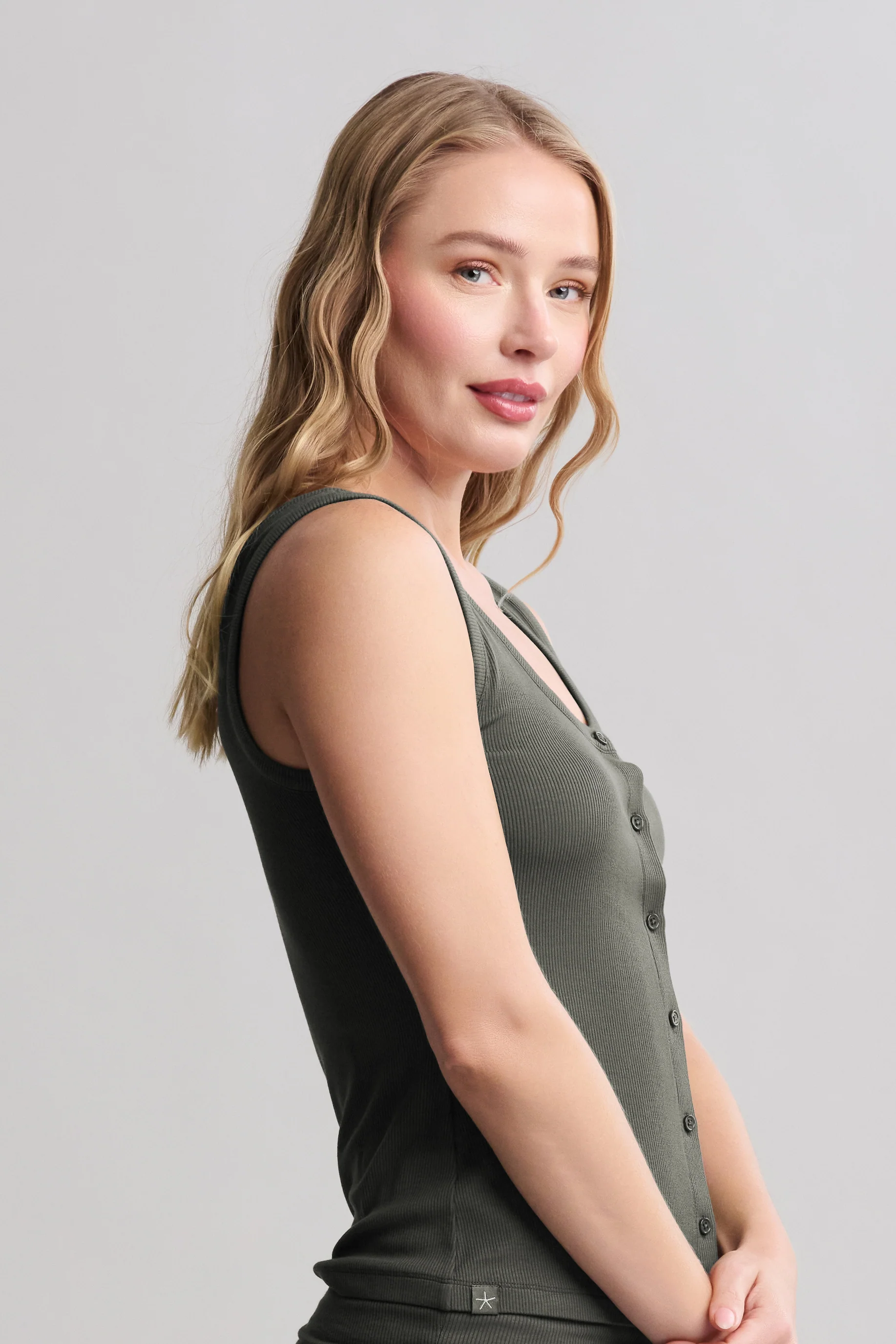 Ultra Soft Rib Button Front Cami - Image 8